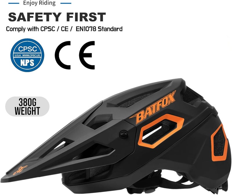 BATFOX Bike Helmet,Mountain Bike Helmet Helmets for Men Women Adults Youth - Image 2